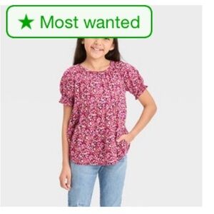 Cat & Jack Short Sleeve Ruffle Tiered Woven Top 4/5